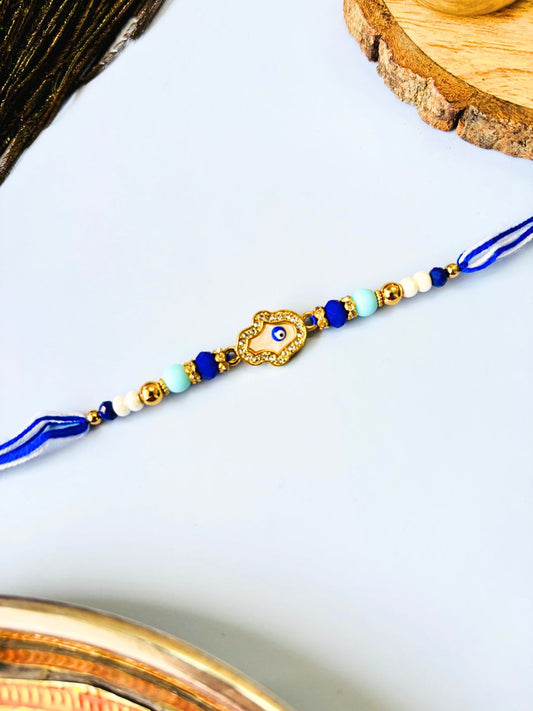 Hamza Hand Evil Eye AD Rakhi with Roli Chawal