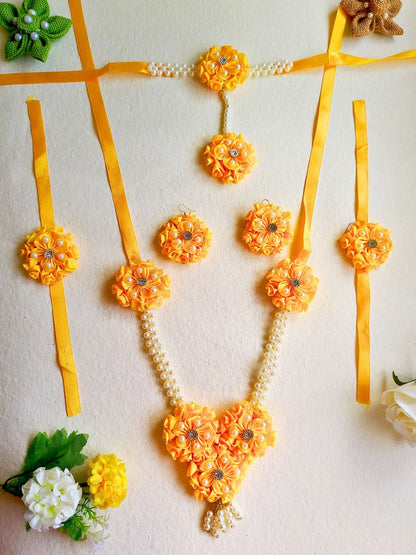 Haldi Mehendi Floral Jewelry: Set 3