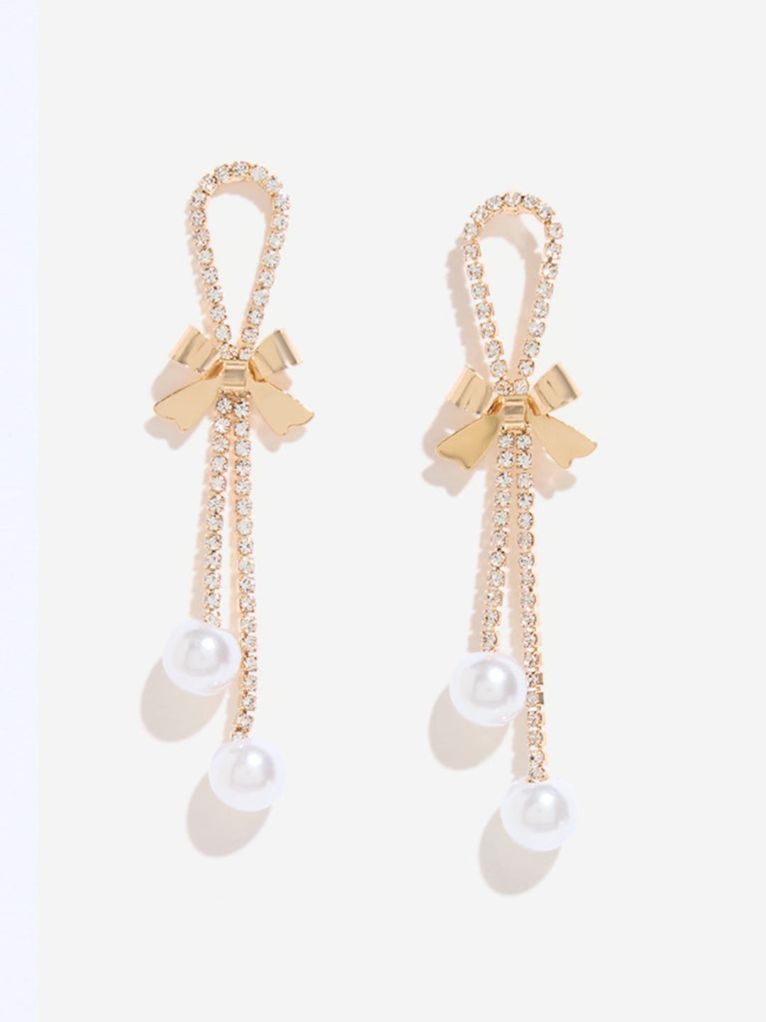 Bow Pearl Dangler Earrings