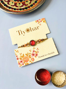 Resin Stone Rakhi with Roli Chawal for Brother