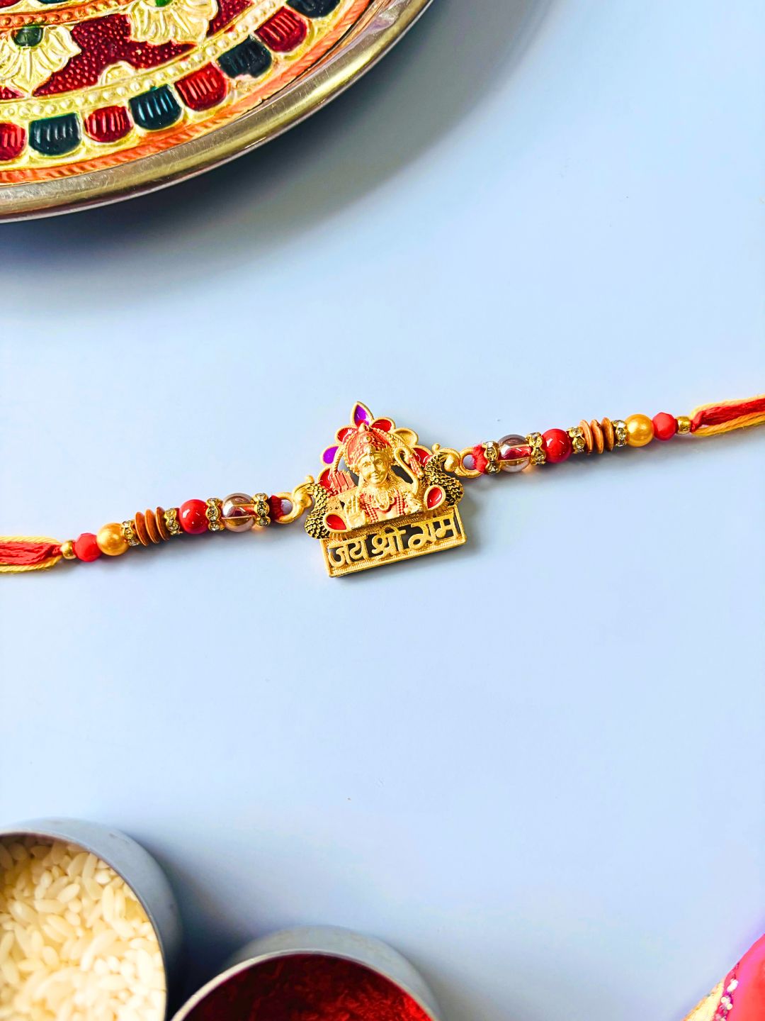 Shri Ramji Traditional Rakhi with Roli Chawal for Brother