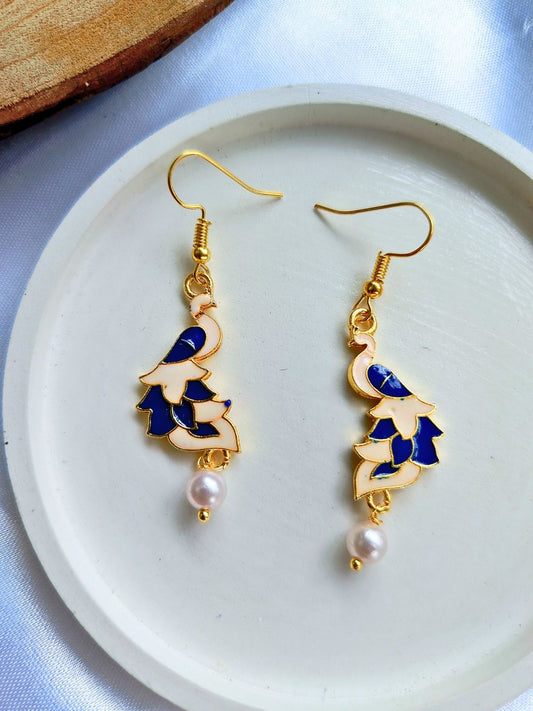 Paakhi Drop Earrings J680 (Blue White)