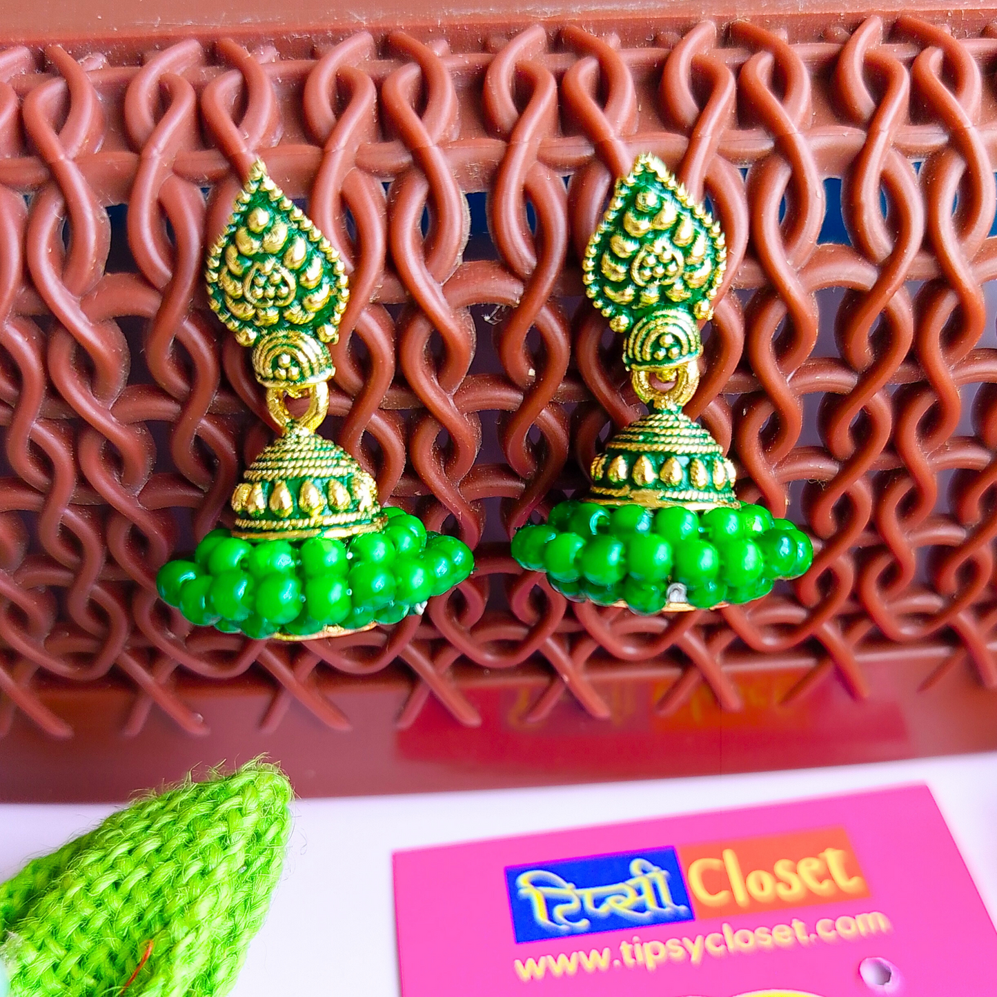 Oxidized Jhumki TC-28 (Green)