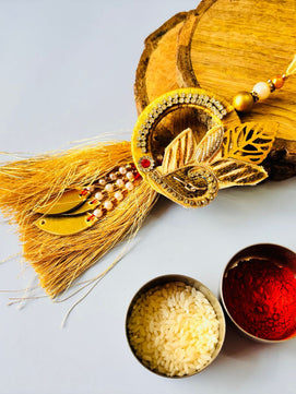 Lumba Tassel Rakhi for Sister and Niece with Roli Chawal