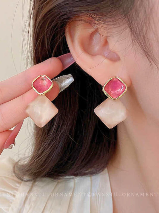 Pink Resin Earrings