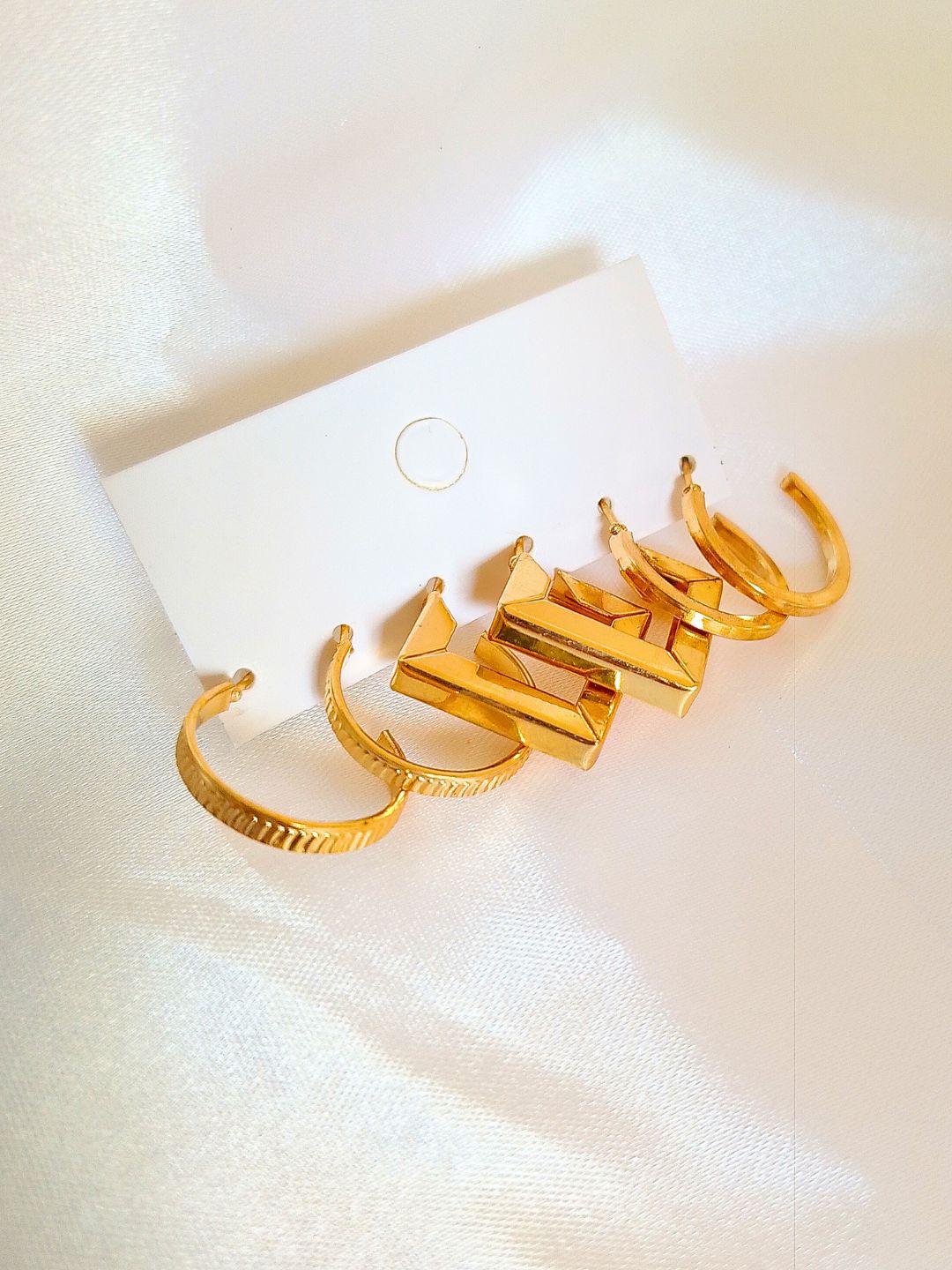 Combo Pack of 3 Hoop Earrings (Gold)