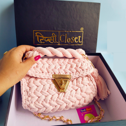 Pastel Pink Crochet Bag