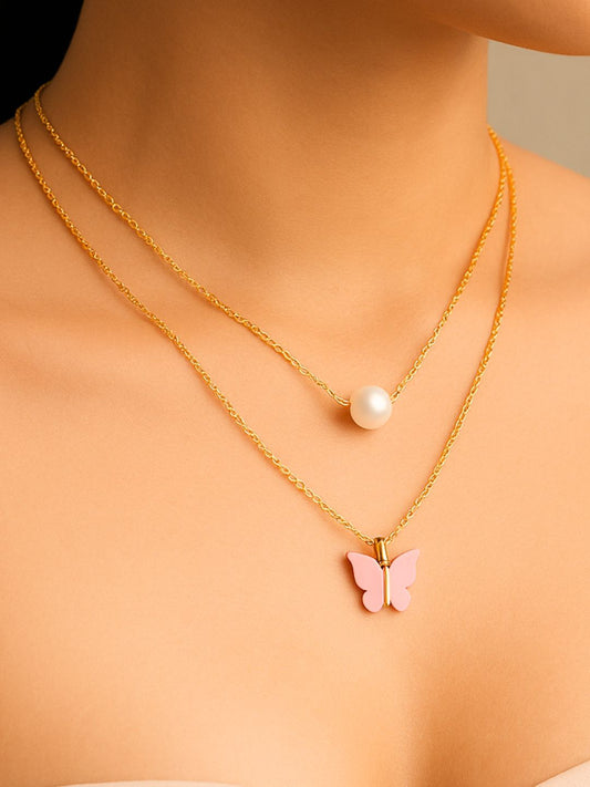 Butterfly Layering Necklace Pendant