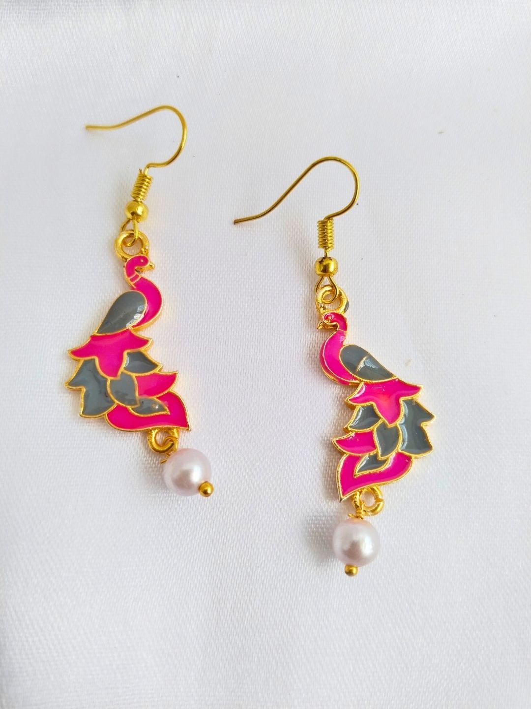 Paakhi Drop Earrings J680 (Pink Gray)