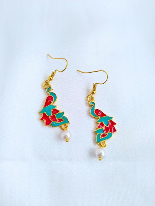 Paakhi Drop Earrings J680 (Red Sky)