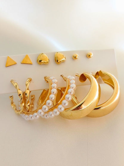 Combo Set of 6 Earrings (Gold)