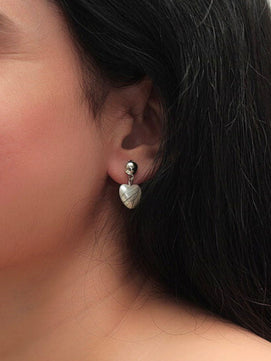 Heart-shaped Mother of Pearl Earrings