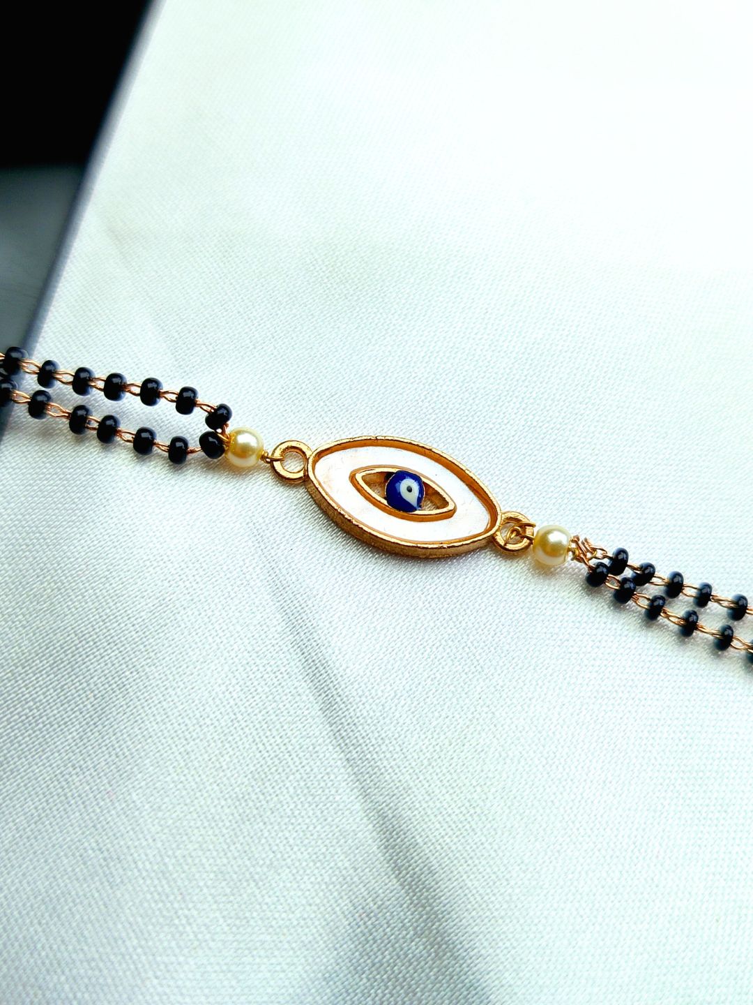 Rose Gold-Plated Evil Eye MOP Mangalsutra Bracelet