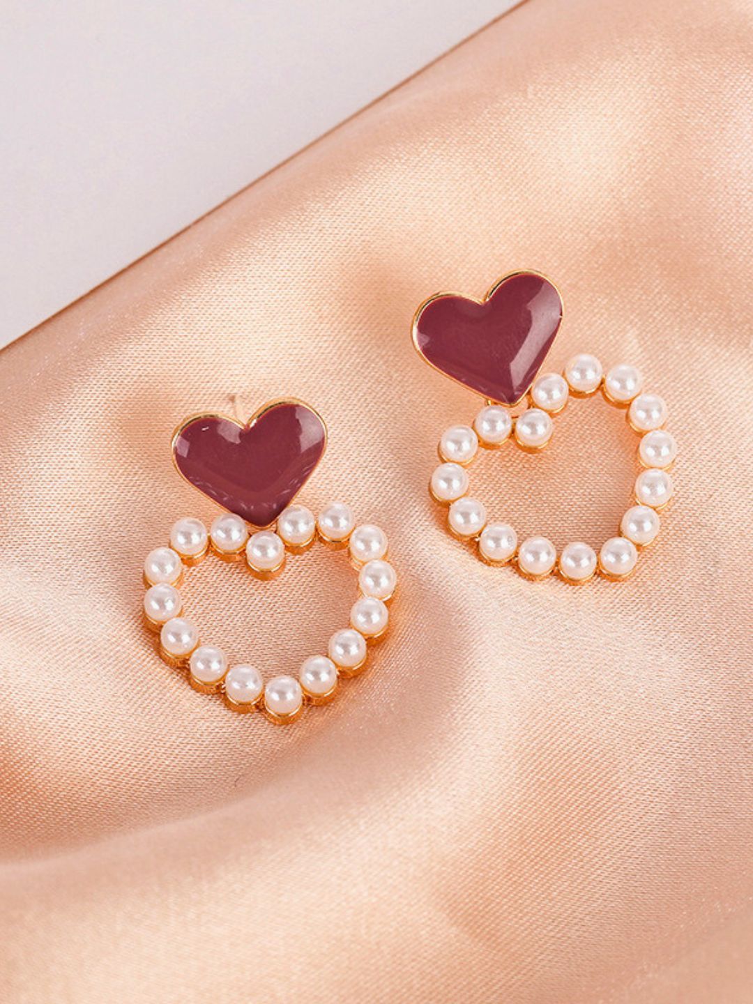 Heart Pearl Earrings