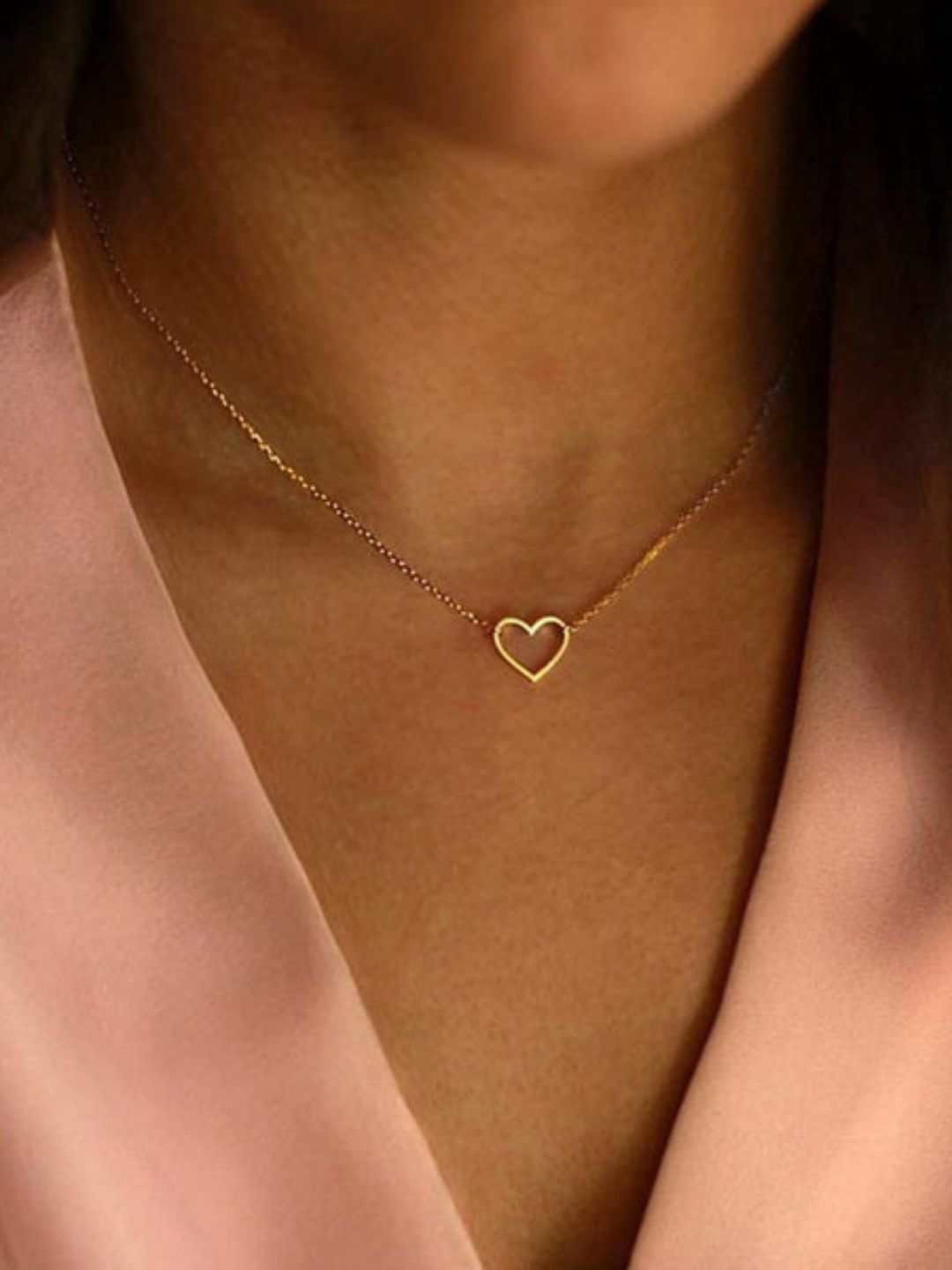 Dainty Heart Necklace Chain (Gold)