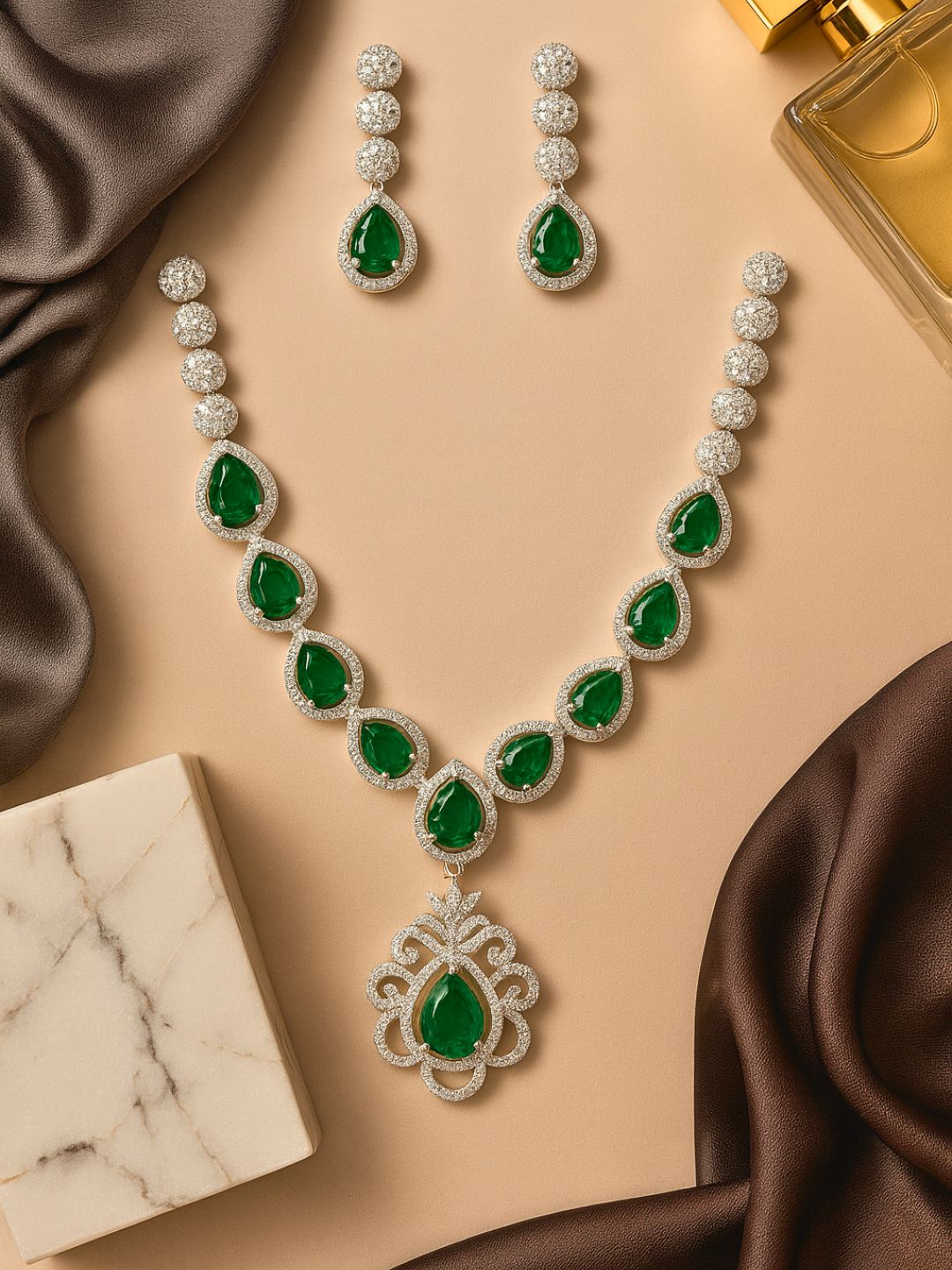 Athena AD Jewellery Set (Green)
