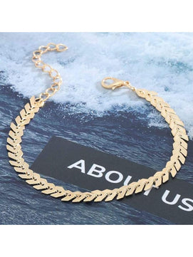 Gold-plated Leaf Accent Anklet