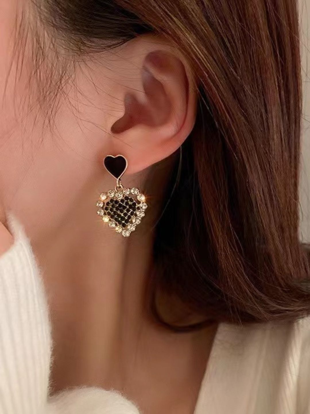 Black Heart Earrings