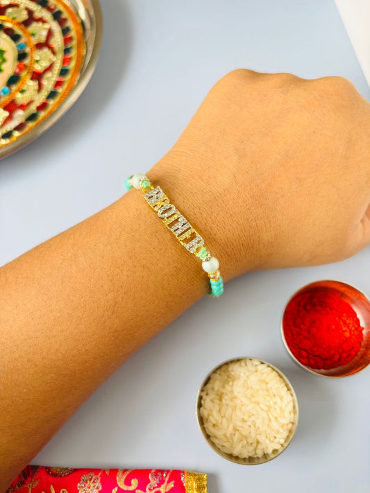 Brother Accent AD Rakhi for Brother with Roli Chawal