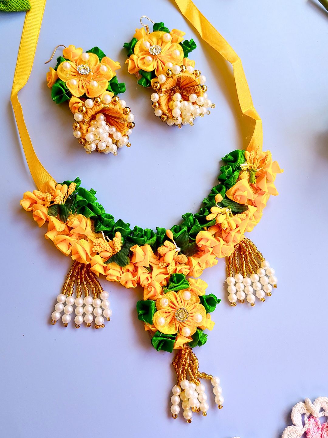 Haldi Mehendi Floral Jewelry: Set 1