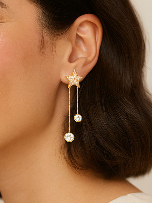 Star Drop Tassel Earrings