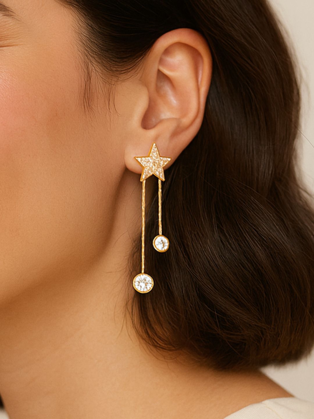 Star Drop Tassel Earrings