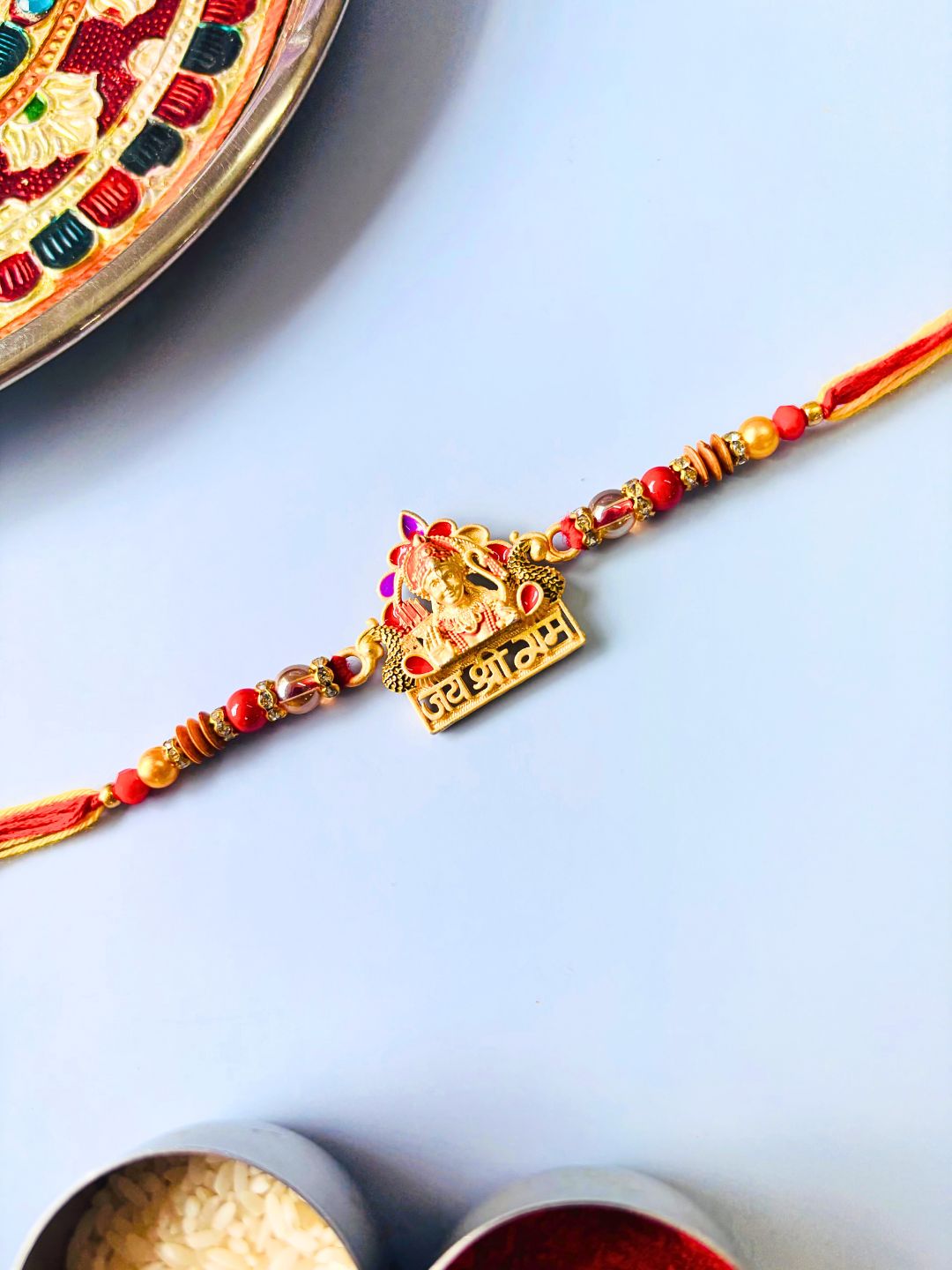 Shri Ramji Traditional Rakhi with Roli Chawal for Brother