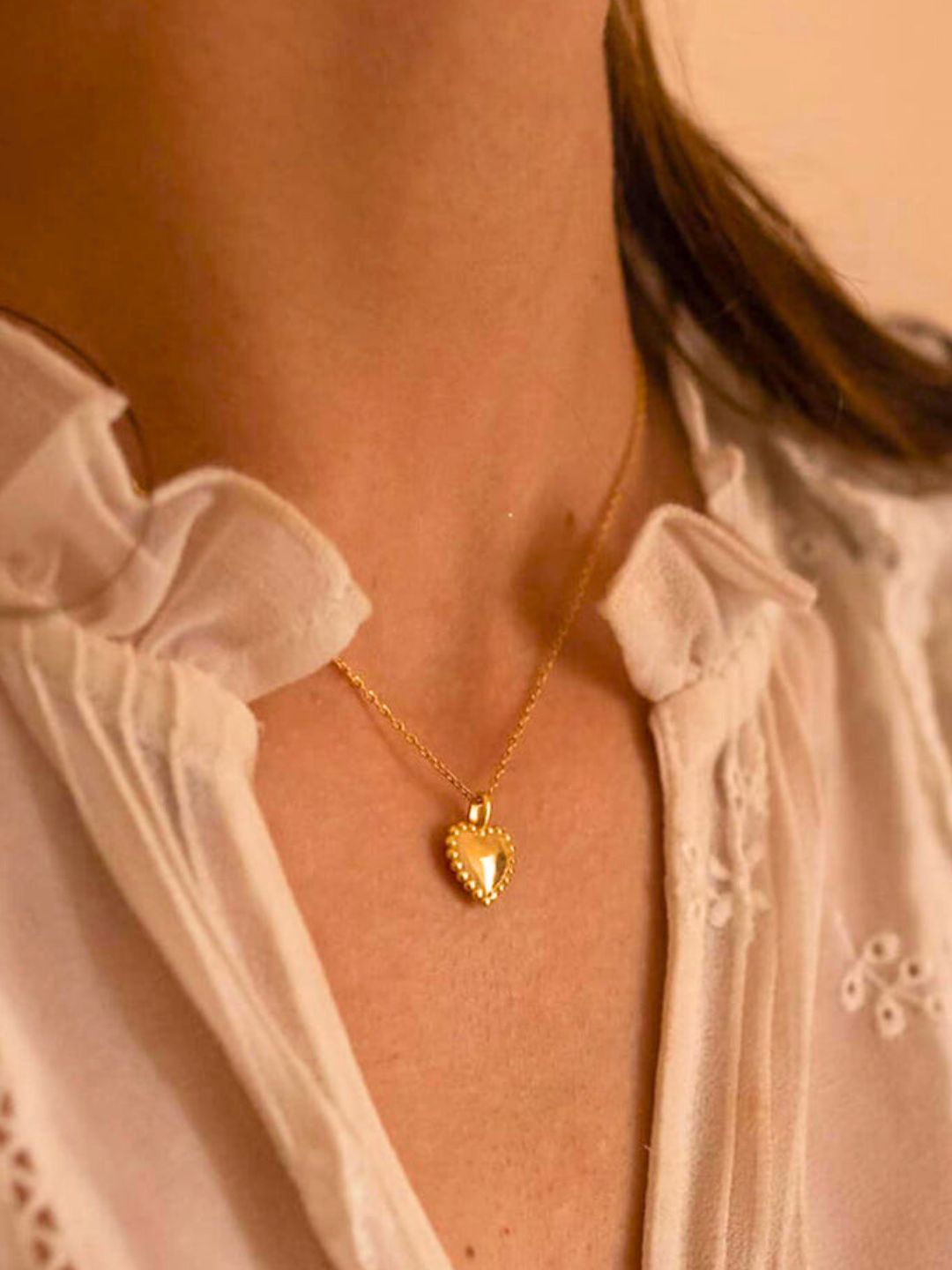 Pinterest Heart Necklace Chain (Gold)