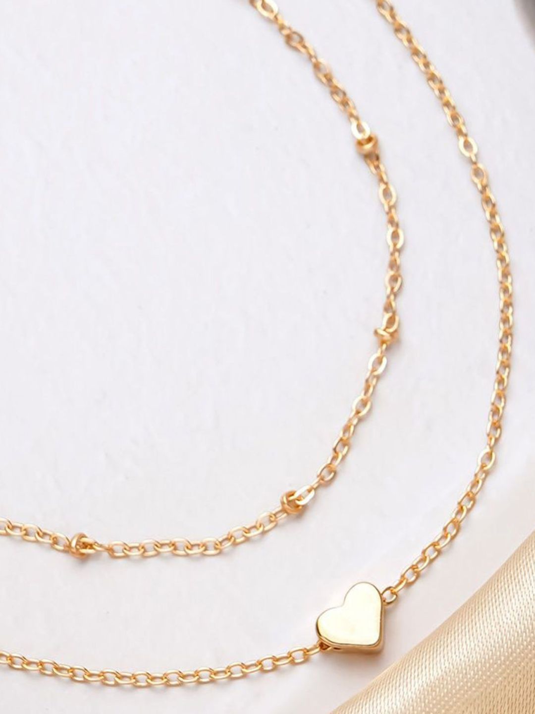 Gold-plated Heart Pendant Anklet