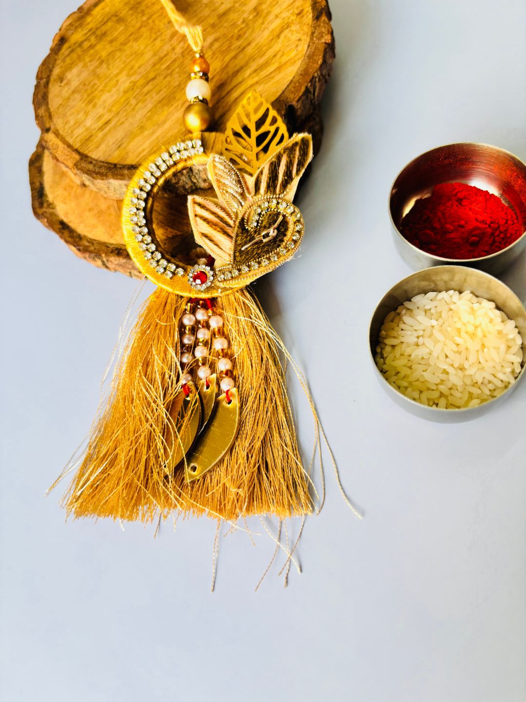 Lumba Tassel Rakhi for Sister and Niece with Roli Chawal