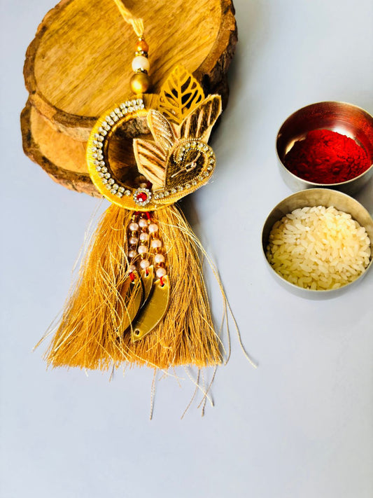 Lumba Tassel Rakhi for Sister and Niece with Roli Chawal