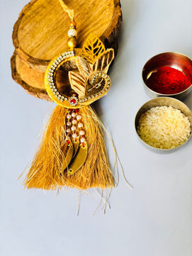 Lumba Tassel Rakhi for Sister and Niece with Roli Chawal