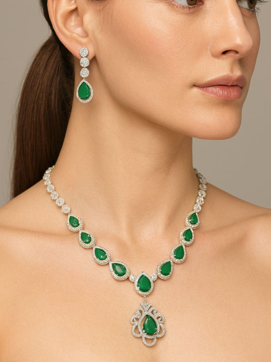 Athena AD Jewellery Set (Green)