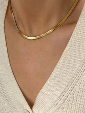 Viral Herringbone Snake Necklace Chain (Gold)