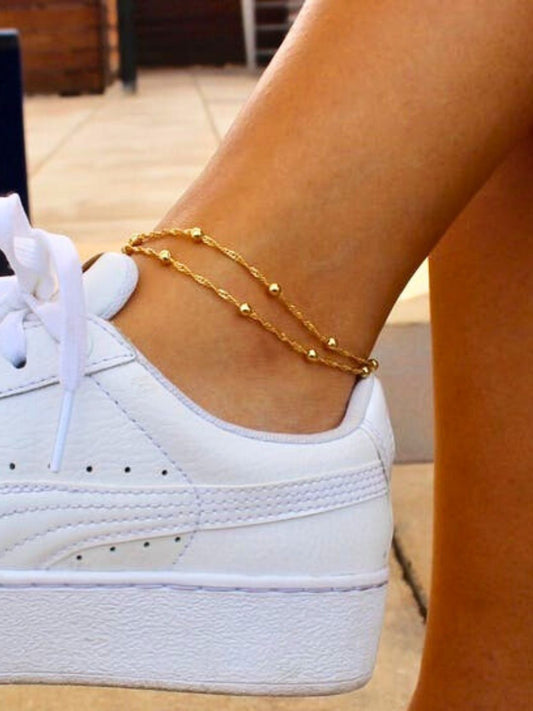 Gold-plated Double Layer Anklet