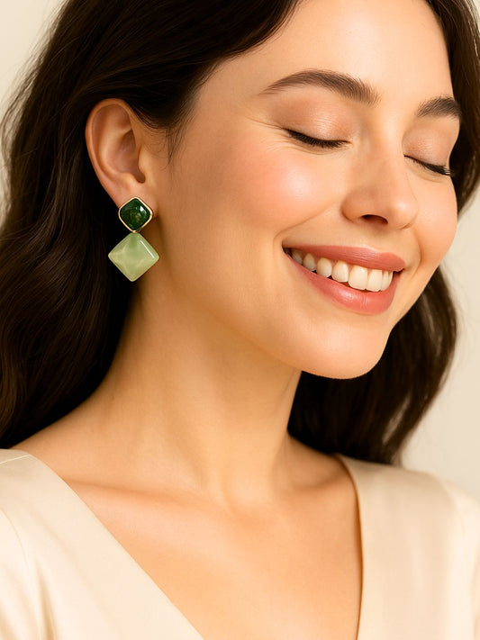 Green Resin Earrings