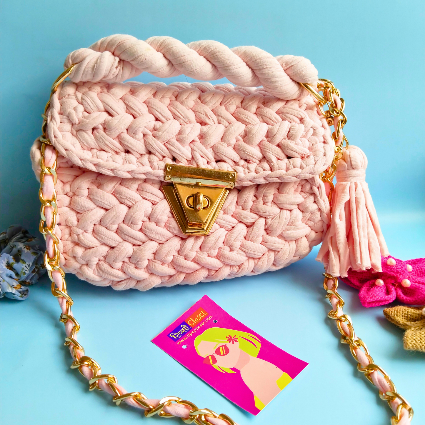 Pastel Pink Crochet Bag