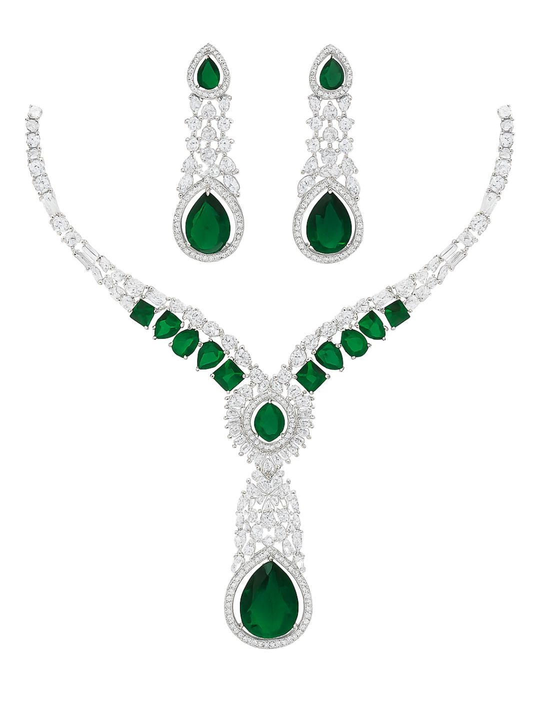 Sophia AD Jewellery Set (Green)