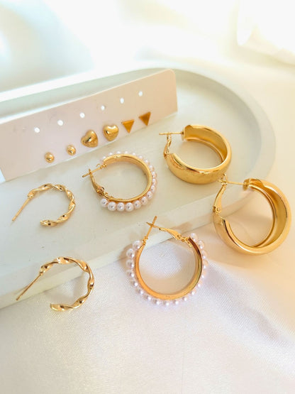 Combo Set of 6 Earrings (Gold)