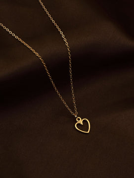 Dainty Heart Necklace Chain (Gold)
