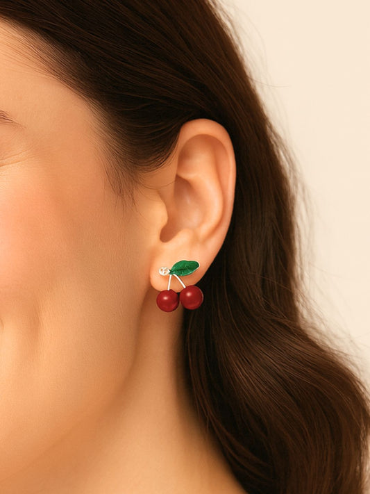 Pinterest Cherry Stud Earrings
