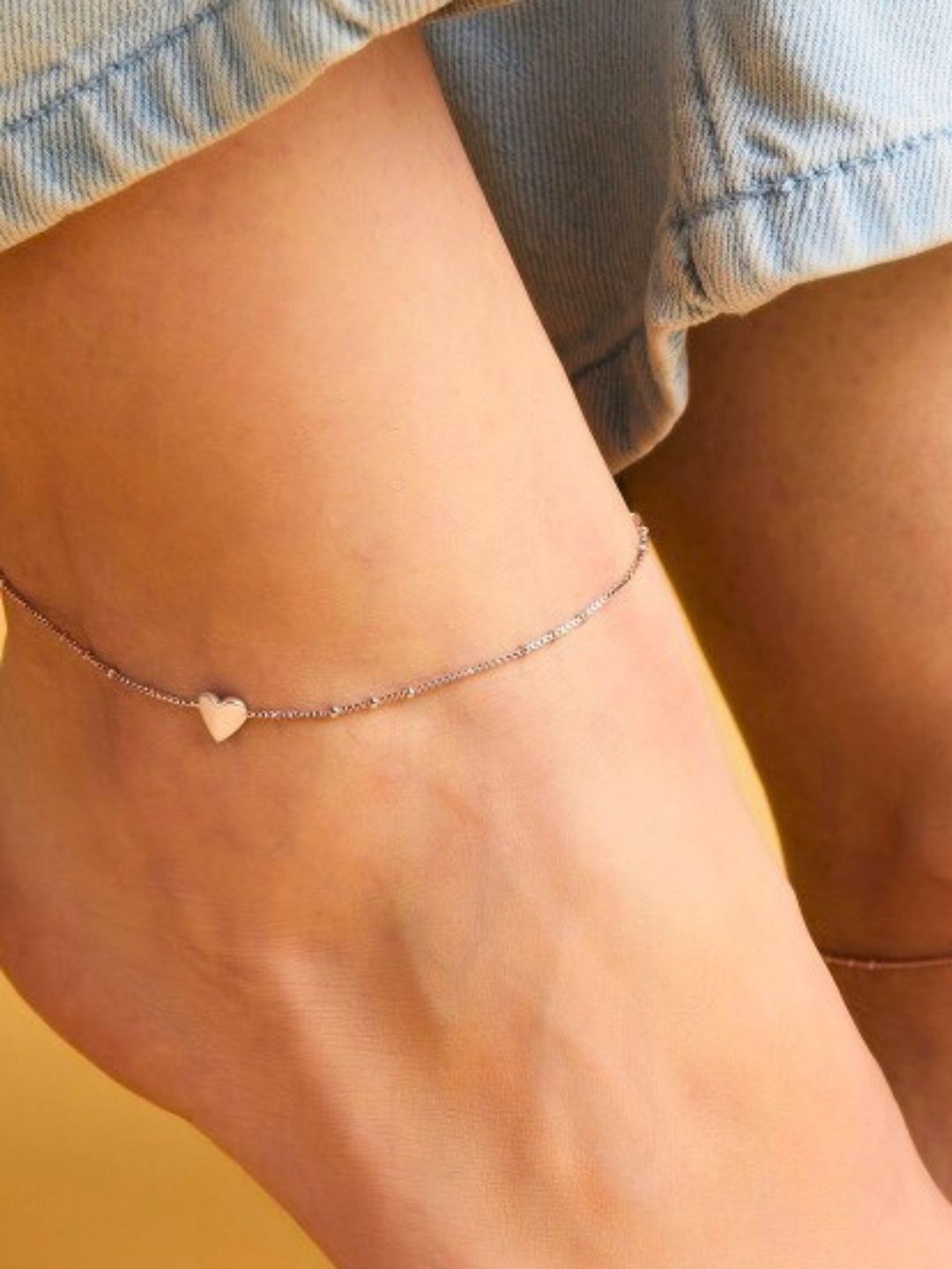 Gold-plated Heart Pendant Anklet