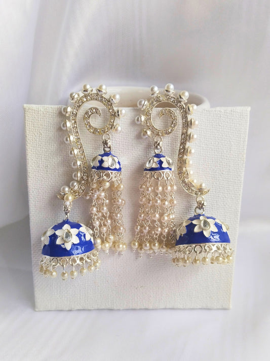 Meenakari AD Jhumka (Navy Blue)