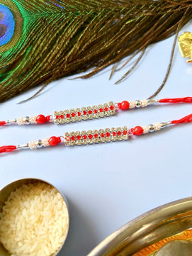 Traditional Thread Rakhi with Roli Chawal for Brother (Pack of 2)