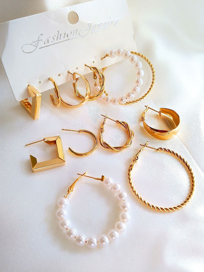 Combo Set of 6 Hoops (Gold)