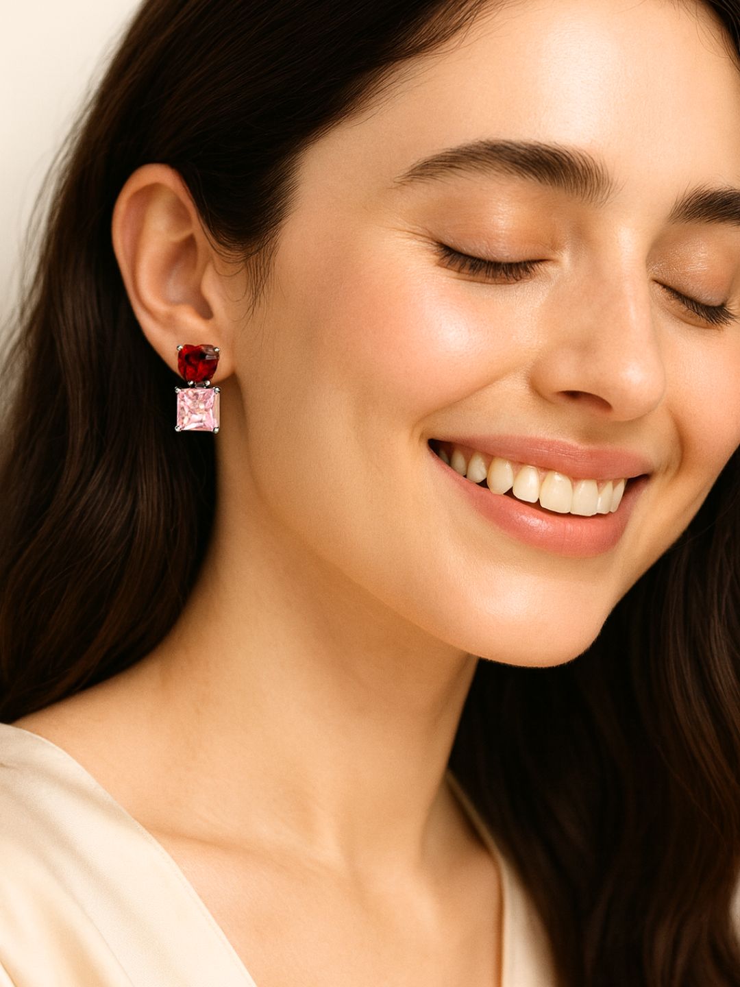 Red Heart Drop Earrings