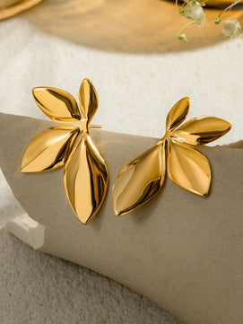 Floral Oversized Studs (Gold)