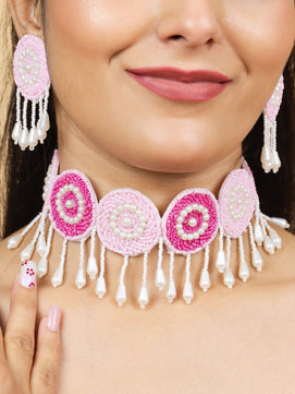 Pink Bridal Choker Set