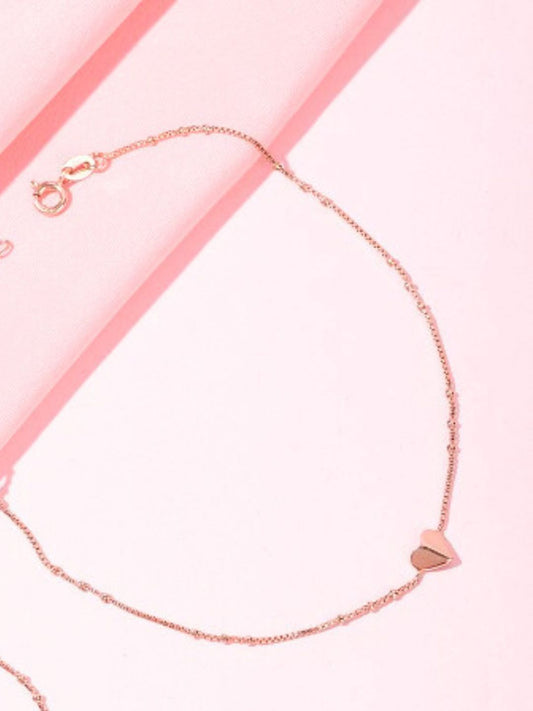 Gold-plated Heart Pendant Anklet