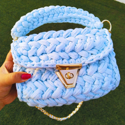 Pastel Blue Crochet Bag